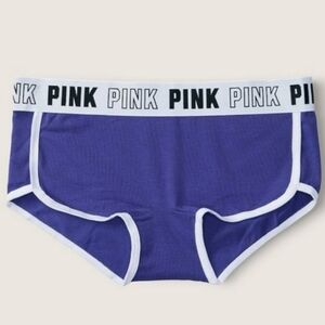 New Victoria's Secret PINK Purple Logo Boyshort Panties Purple Logo Panties